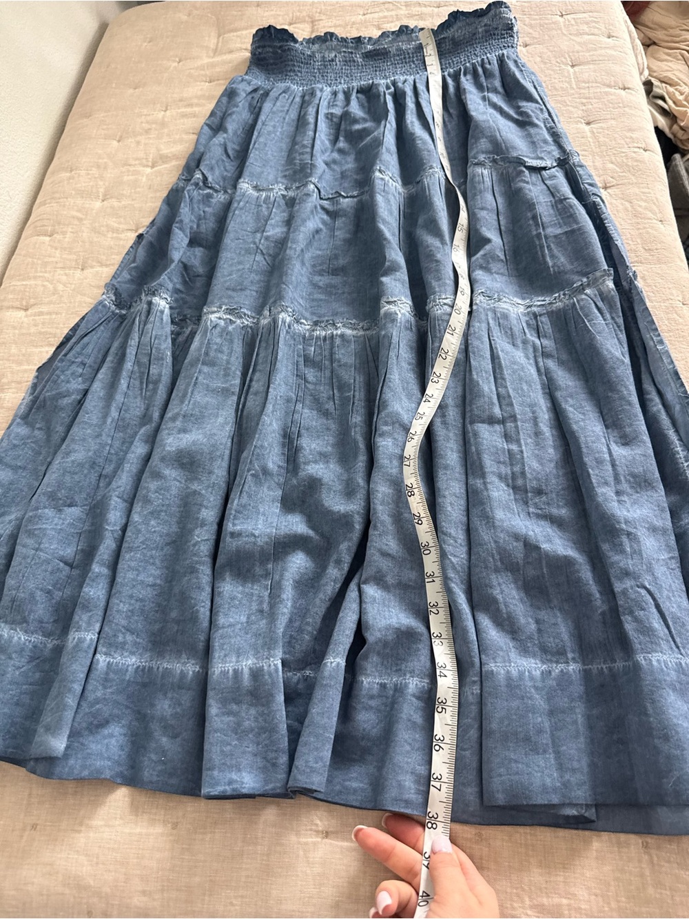 CHANGE OF SCENERY charlie maxi skirt in stonewash Size M/L - Picture 5 of 11